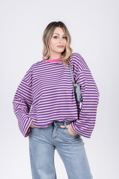 Maglia a righe over