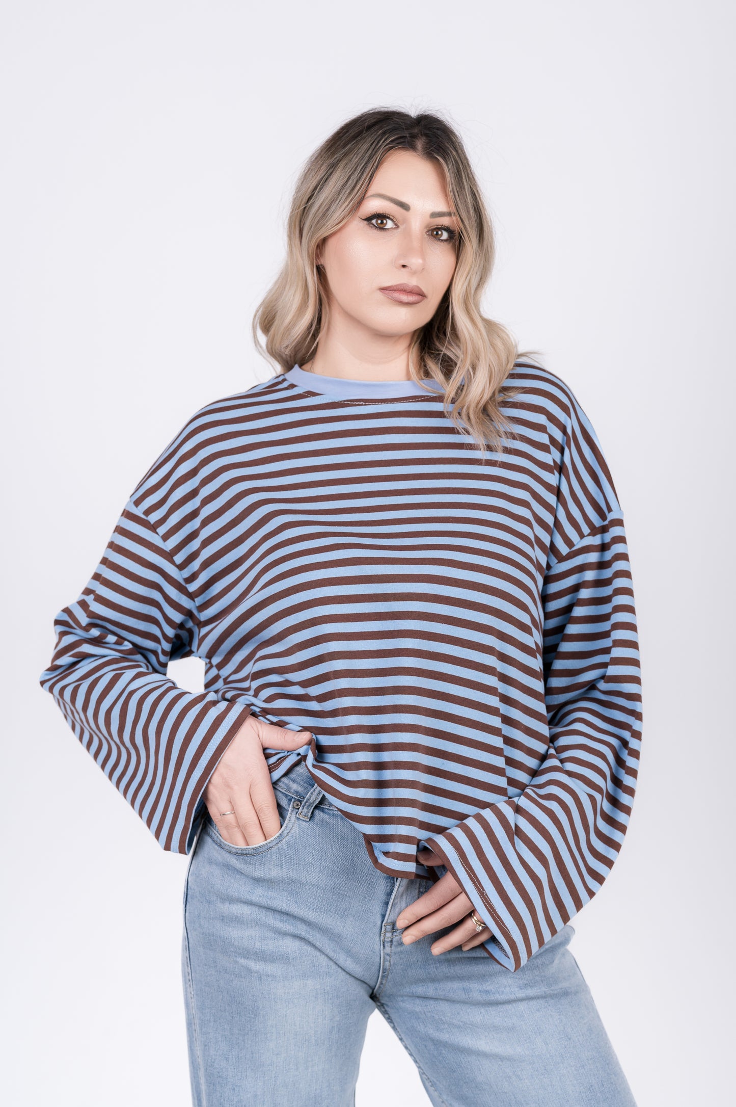 Maglia a righe over
