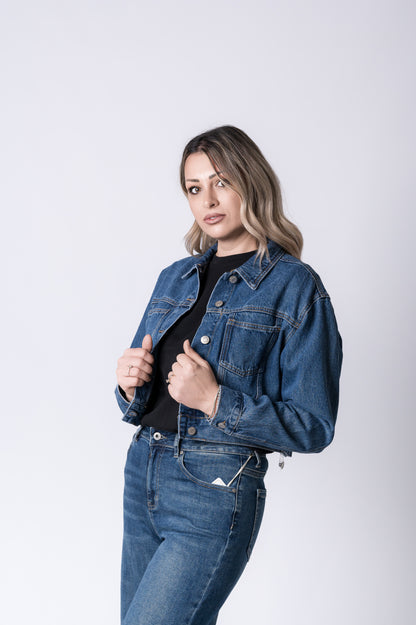 Giacca denim cropped