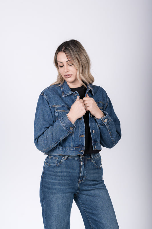 Giacca denim cropped