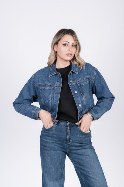 Giacca denim cropped