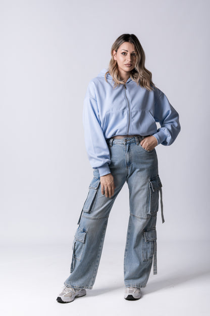 Jeans cargo wide leg