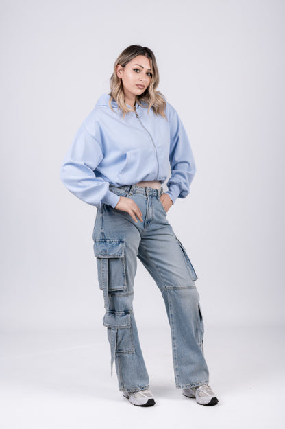 Jeans cargo wide leg