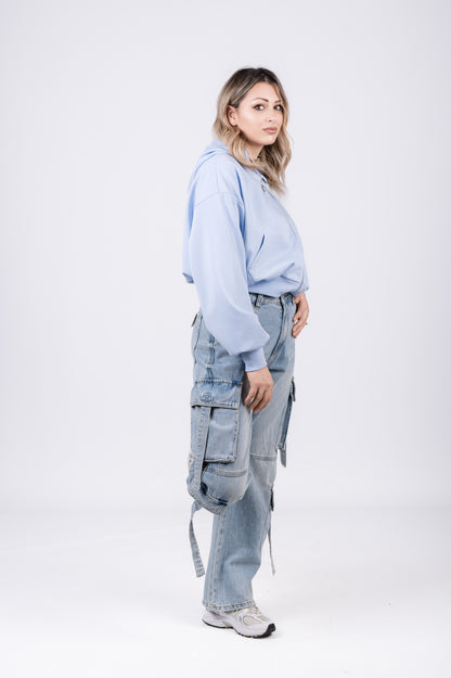 Jeans cargo wide leg