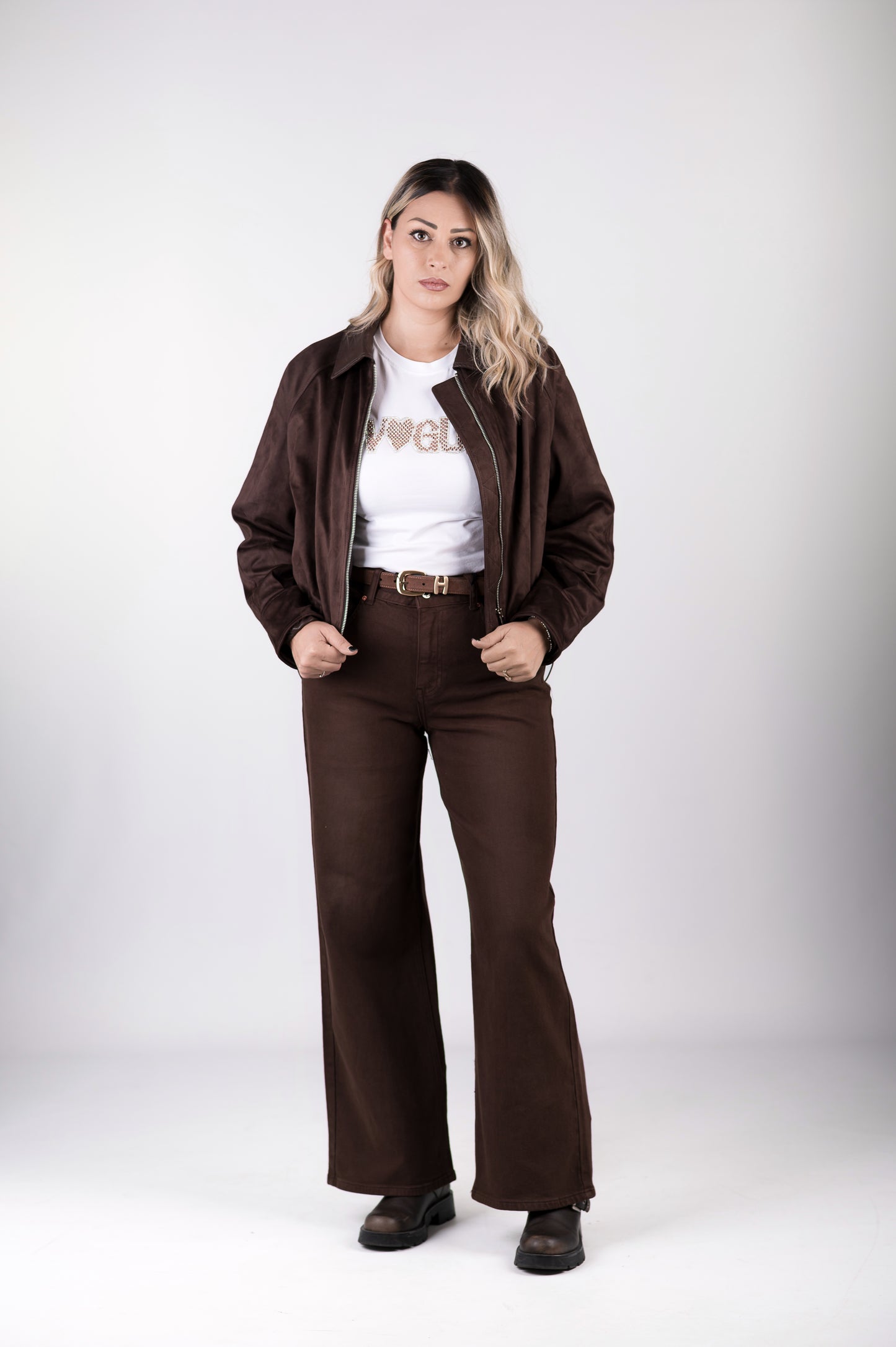 Jeans donna a gamba ampia