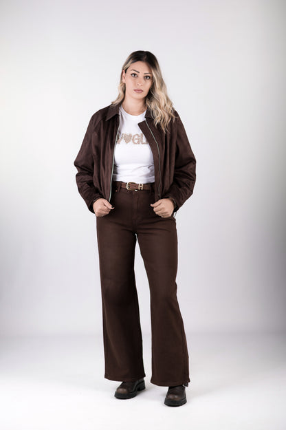 Jeans donna a gamba ampia