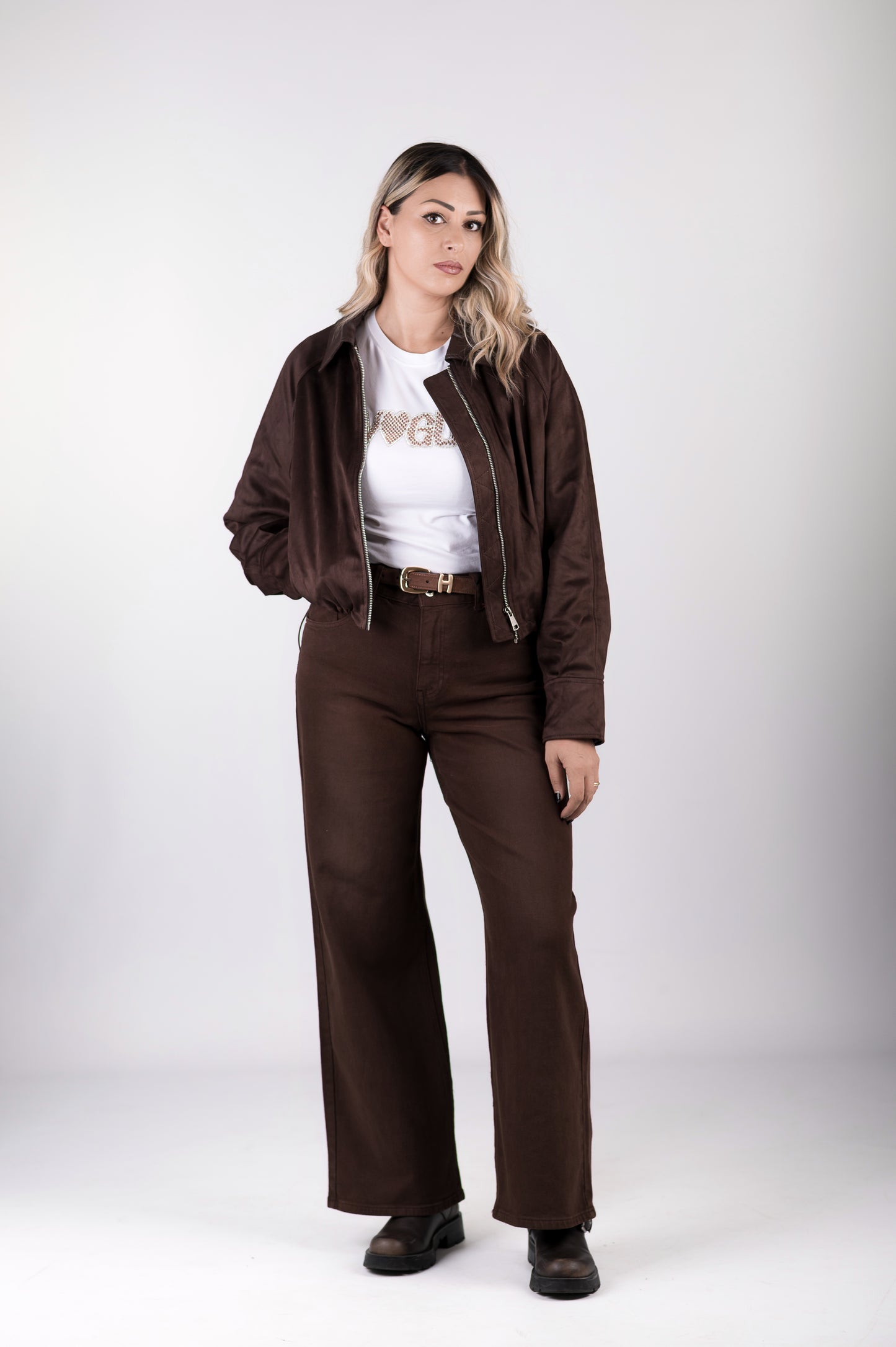 Giacca donna effetto camoscio