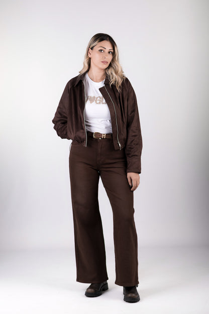 Giacca donna effetto camoscio