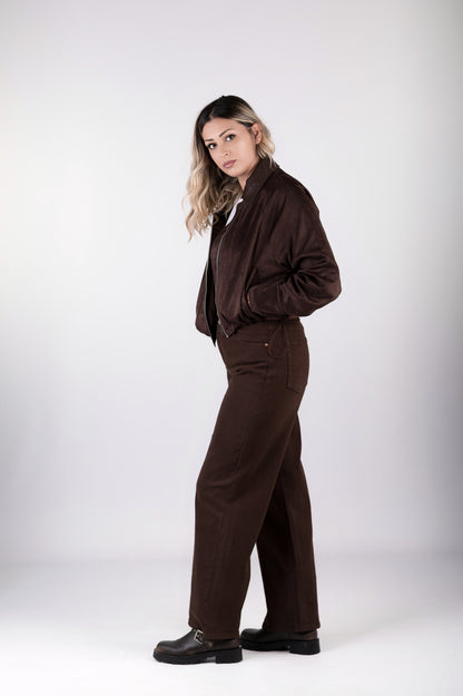 Giacca donna effetto camoscio