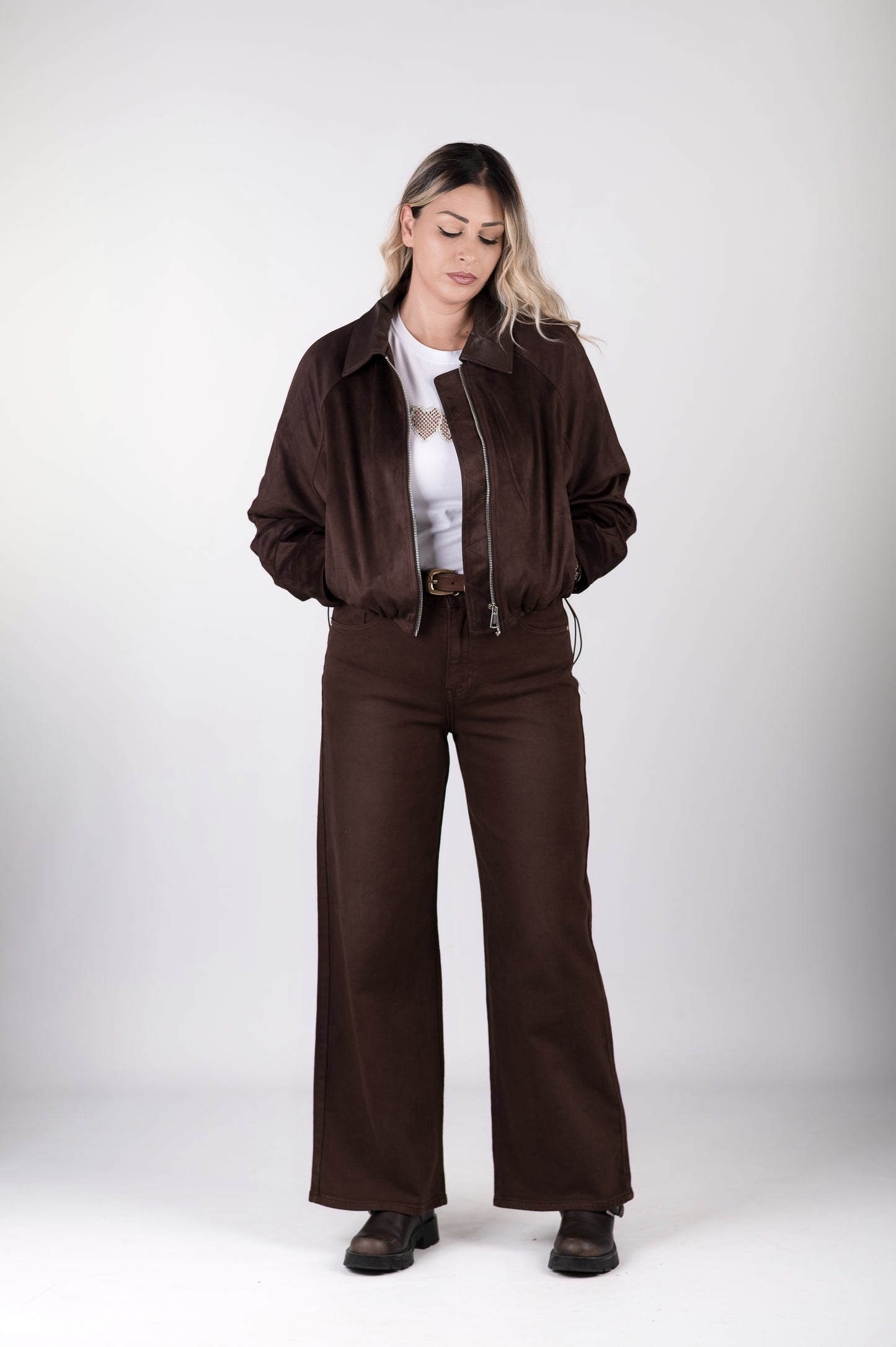 Giacca donna effetto camoscio