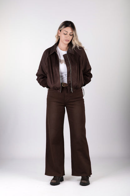 Giacca donna effetto camoscio