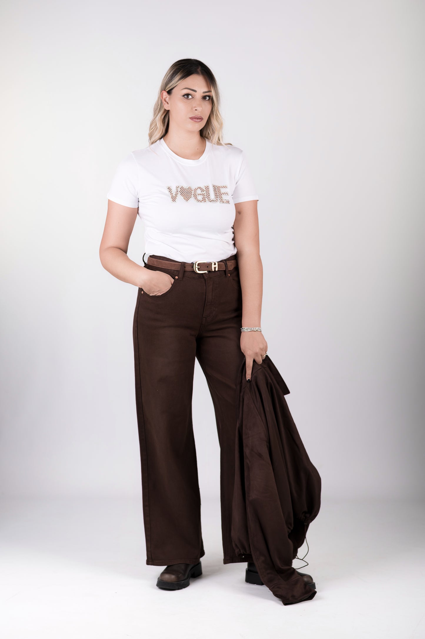 Jeans donna a gamba ampia