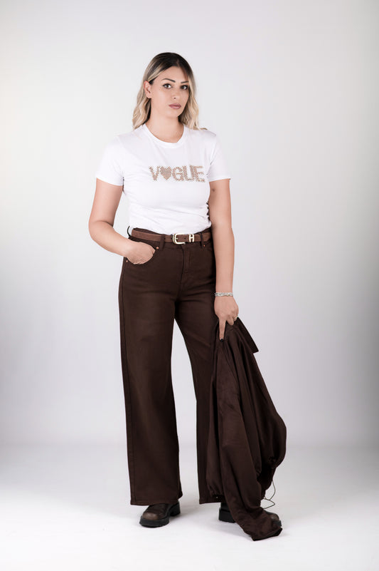 Jeans donna a gamba ampia