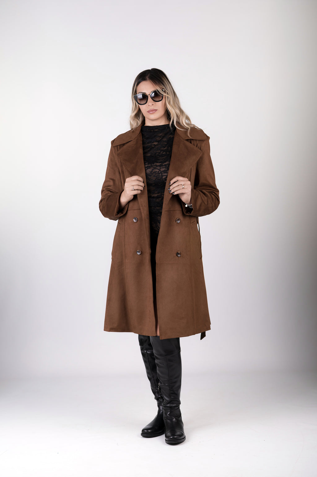 Cappotto scamosciato elegante