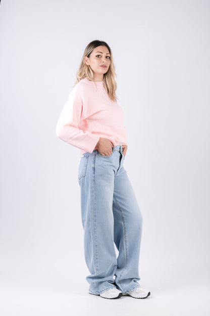 Jeans donna gamba larga
