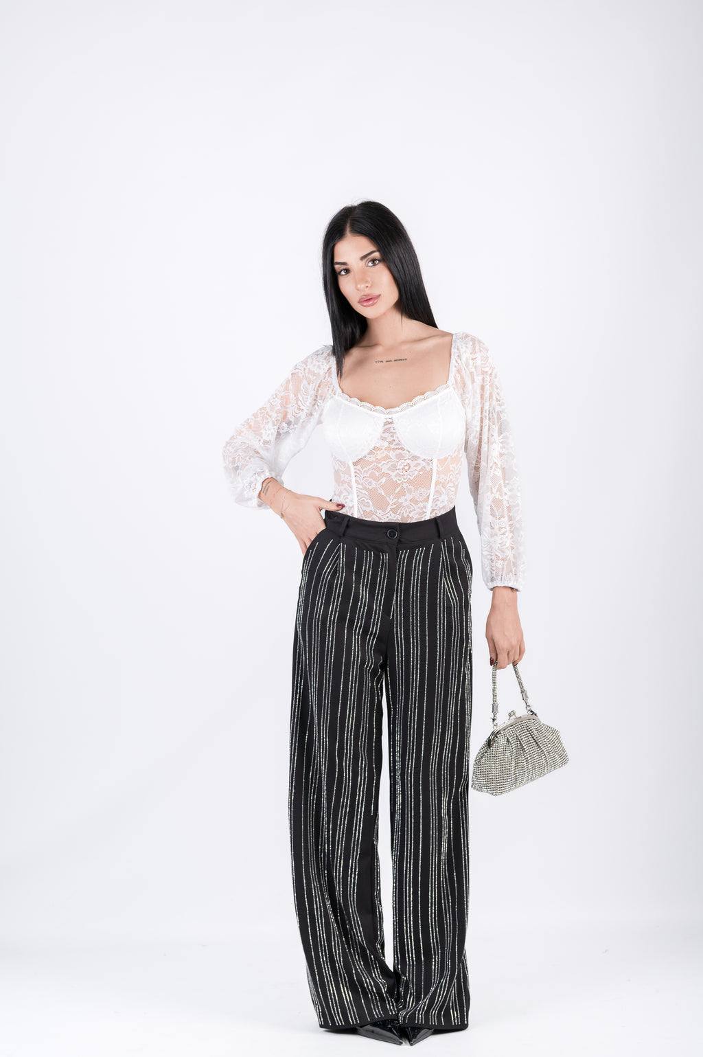 Pantalone con strass