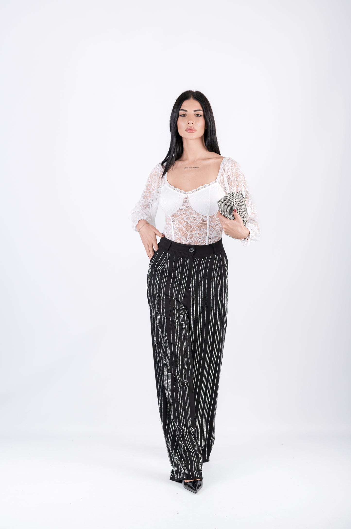 Pantalone con strass