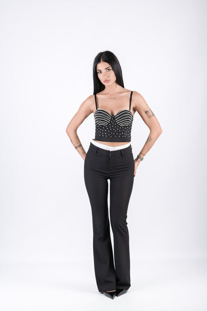 Pantalone elegante a vita alta