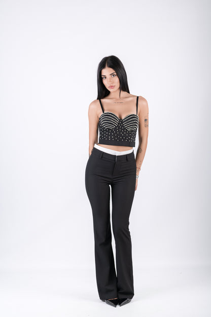 Pantalone elegante a vita alta