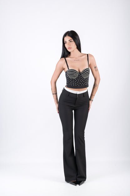 Pantalone elegante a vita alta