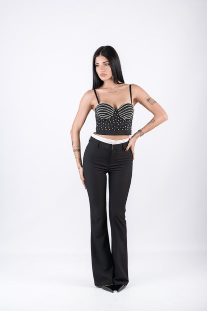 Pantalone elegante a vita alta