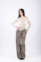 Jeans leopardati animalier
