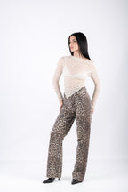 Jeans leopardati animalier