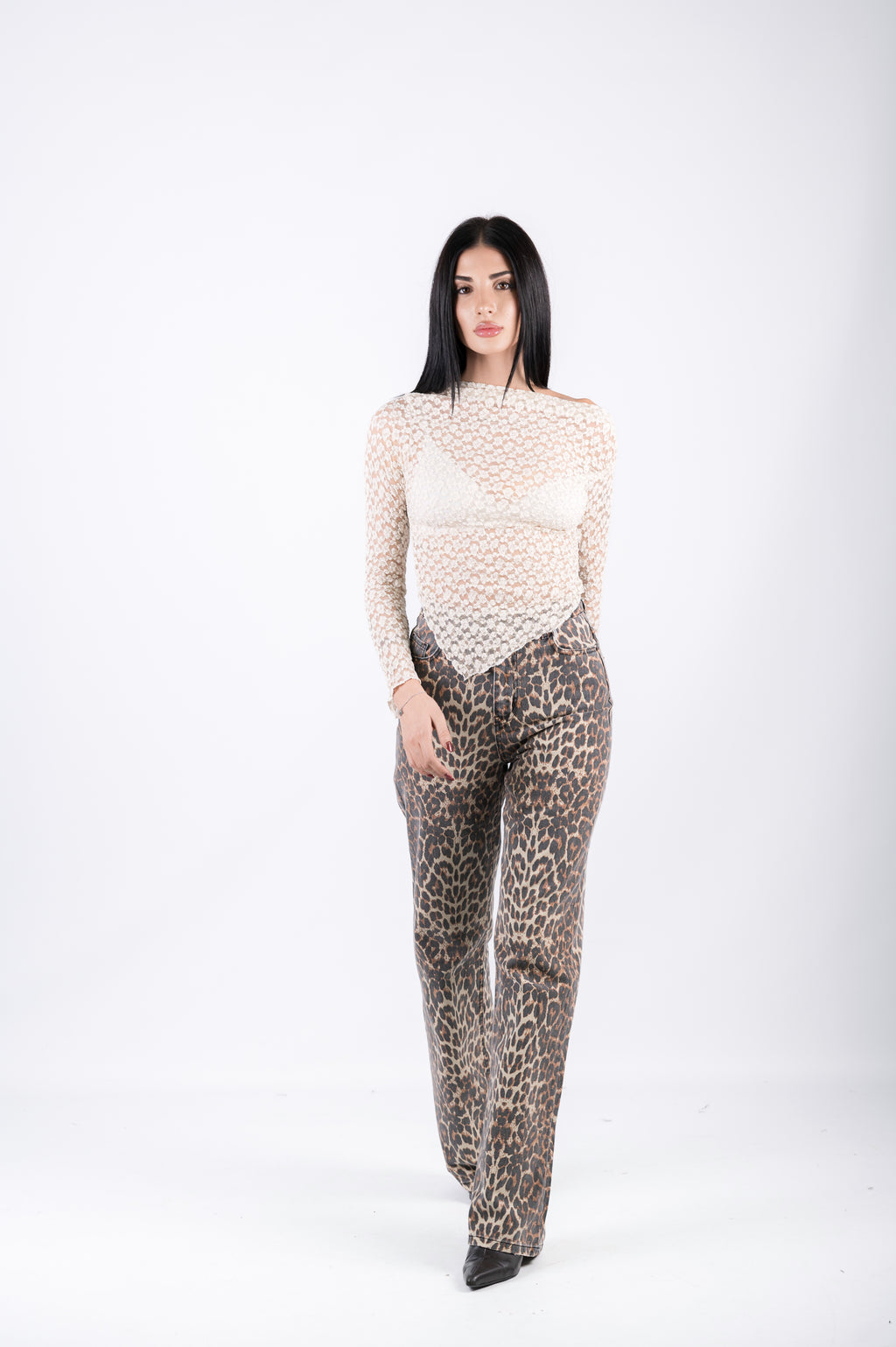 Jeans leopardati animalier