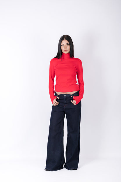 Jeans donna gamba larga