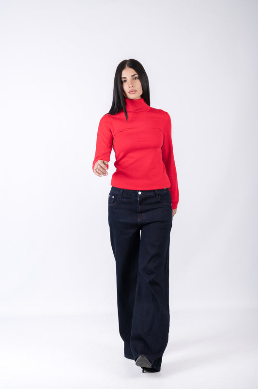 Jeans donna gamba larga