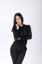 Maglia Effetto Leopardato - Top Donna Stampa Animalier