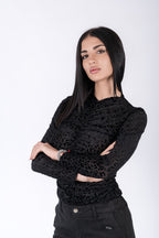 Maglia Effetto Leopardato - Top Donna Stampa Animalier