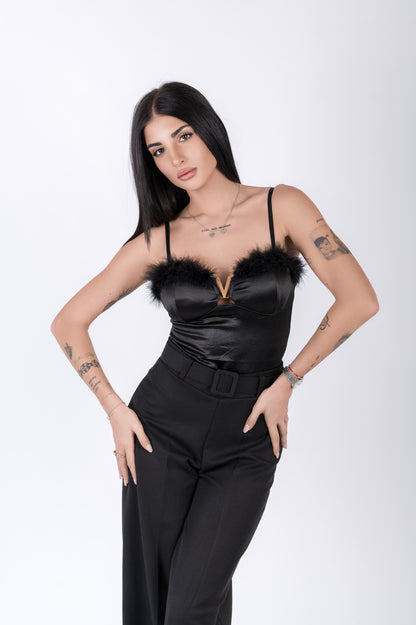 Body con Piume - Body Donna Glamour e Sensuale